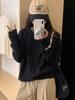 Design Pullover Knitted Sweater Top Autumn and Winter New Lazy Style Loose Versatile Soft Waxy Sweater Women