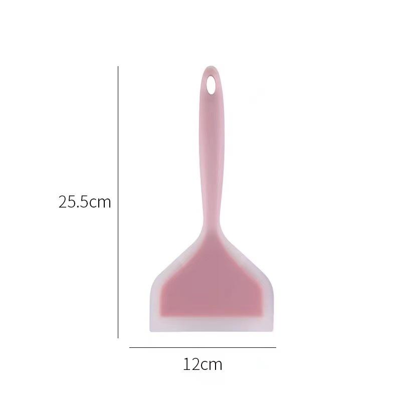 Semi-Transparent Tamagoyaki Silicone Spatula - Two-Tone Wide Mouth Frying Utensil