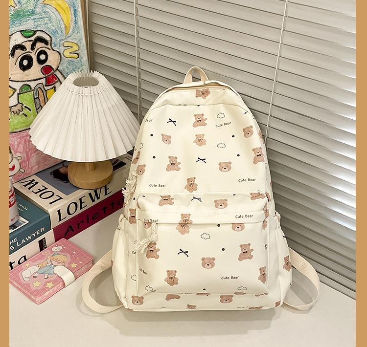 Schoolbag Japanese small fresh floral girl versatile cartoon schoolbag bear college student backpack cute large capacity backpack
