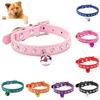 Adjustable Pet Dog Crystal Rhinestone Bell Collar Soft Faux Leather Neck Strap