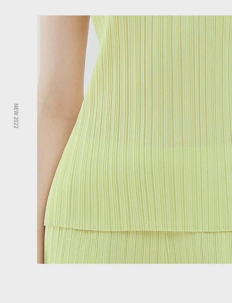 Miyake 2025 Sommer Damen Slim Ärmellos Stehkragen Weste - Vielseitiges Basic-Top