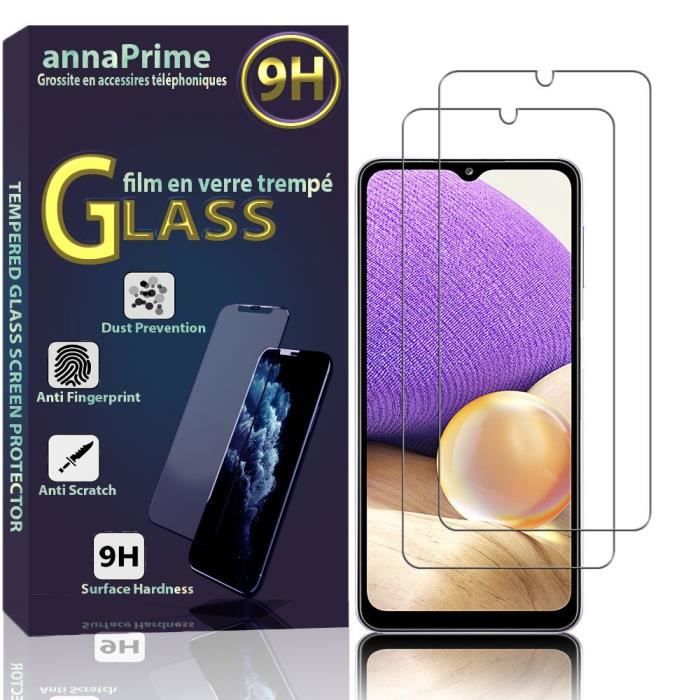 Film de protection - VCOMP - Pack de 2 - Verre Trempé - Compatible Samsung Galaxy A32 5G - Résistant aux rayures
