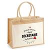 Beach Bag - PLANETEE - Jute with Pocket Adored Secretary's Bazaar - Cotton - 43x33 Cm - Printed In France