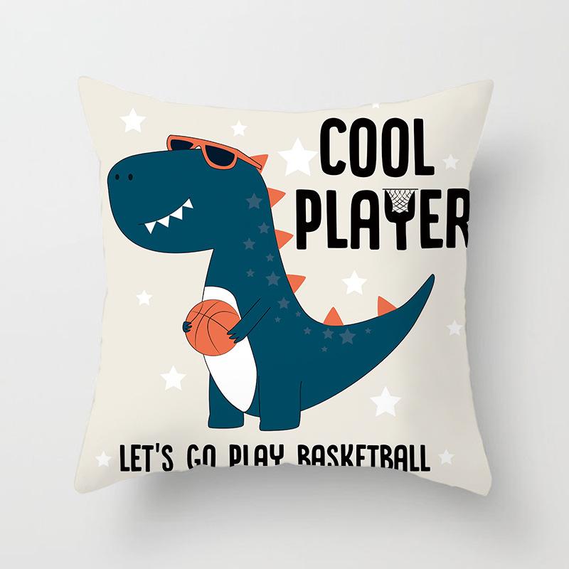 Cartoon Dinosaur Pillow Cover Children's Room Decorative Pillow Cushion Cover