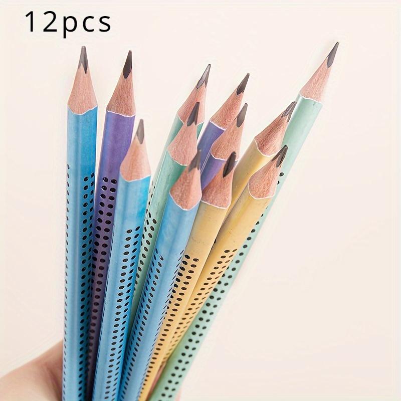 

[Набор карандашей] 12 штук премиальных деревянных карандашей (со стирательными насадками) - 1,0 мм грифель, яркие цвета, идеально подходит для рисования и письма - Включает карандаш 12pcs/box