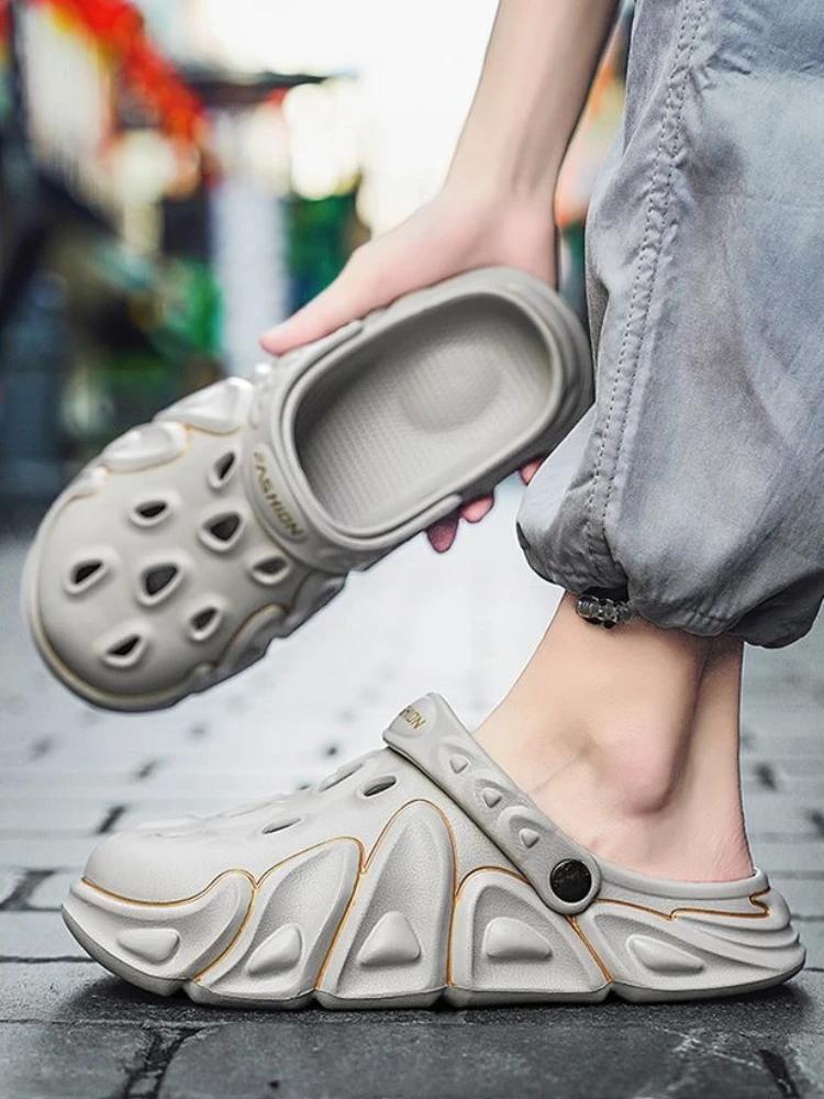 Fashion Slides Eva Beach Male Slipper Hole Trend 2025 Fun Designer Luxury High Quality Fashion Casual Elegant Y2k Comfortable Men's Shoe