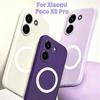 Oficiální pouzdro s magnetickým držákem do auta ze tekutého silikonu pro Xiaomi Poco F8 M8 Pro Ultra C75 C65, tenké, proti pádu, ochranný kryt