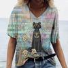 Fashion Women'S T-Shirt Funny Cat 3D Print Top Woman Harajuku Leisure T Shirt Casual Clothing Summer Female Shirt