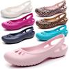 Sommer leichte Anti-Rutsch-Loch-Schuhe Clog für Damen Flache Unterseite Sandalen Krankenschwester Outdoor Strand Jelly