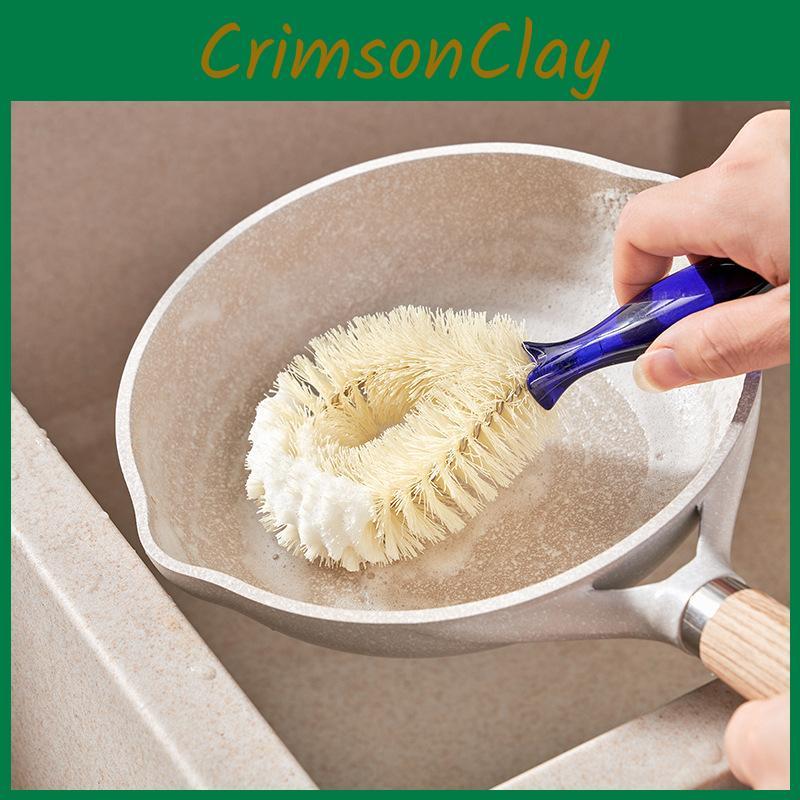 Kitchen Pot Scrubber Brush For Dishwashing With Ergonomic Handle For Home Cleaning