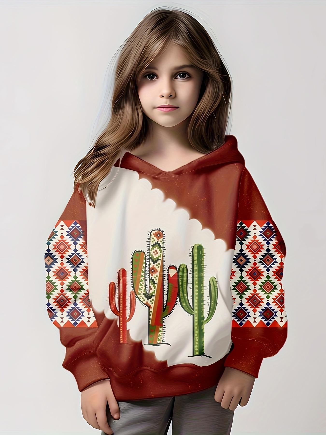 

Детская одежда Повседневные топы для девочек Осенняя одежда для девочек Цветной принт Верхняя одежда с капюшоном Длинные рукава Детская верхняя одежда 160