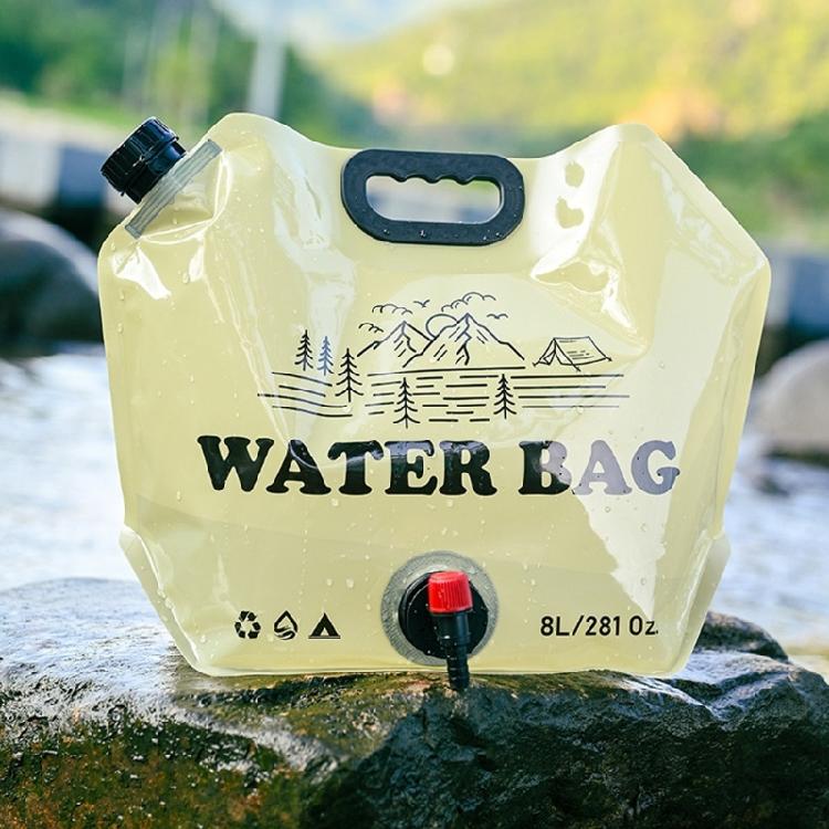 8L Camping Water Bag Portable Outdoor Travel Water Container with Faucet Drinking Water Bag Camping Accessories