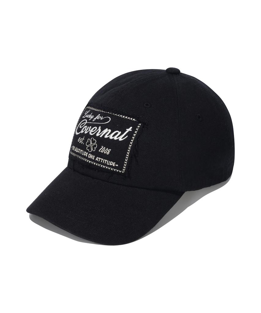 COVERNAT WOMAN Clover Heart Grunge Ball Cap Black