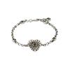 Interlocking Double G Pattern Vintage Distressed Fashion Engraved Heart Shaped Matte 925 Silver Bracelet Unisex Bracelet 728478-J8440-8163