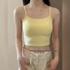 2025 Women's Yellow Backless Camisole with Bra Pads - Autumn Collection