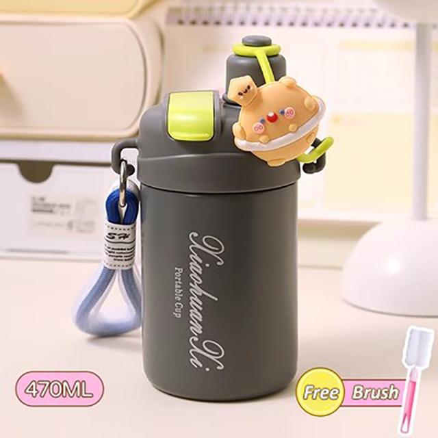 

Мультяшная Милая Термобутылка для Воды из Нержавеющей Стали Двойная Кружка-Термос для Напитков Детская Вакуумная Термокружка с Соломкой 401-500ml