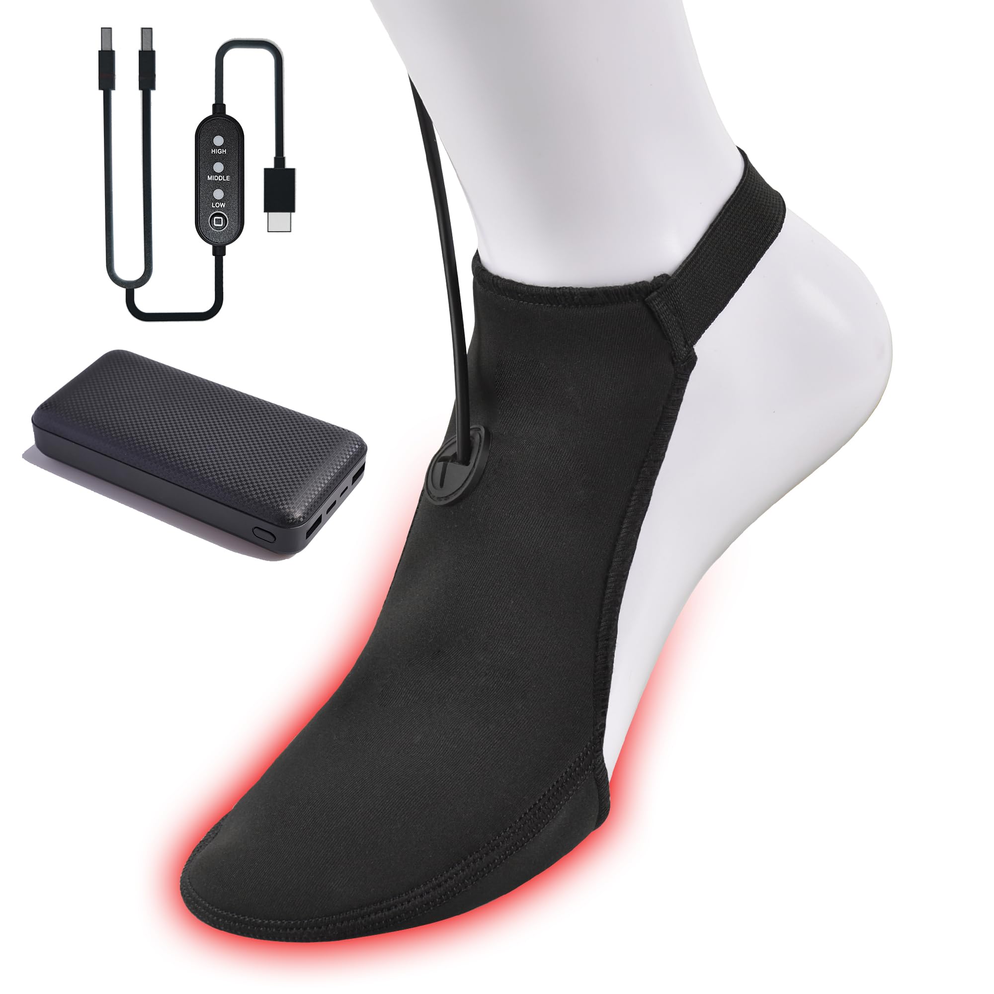 

USB Electric Toe Warmer for Motorcycles, 2024 New Development, 3 Stage Temperature Adjustment, Thin, one size