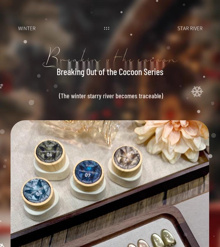 Ennis Cat Eye Nail Polish Gel 2025: Cocoon To Butterfly Series Glass Bead Manicure Set