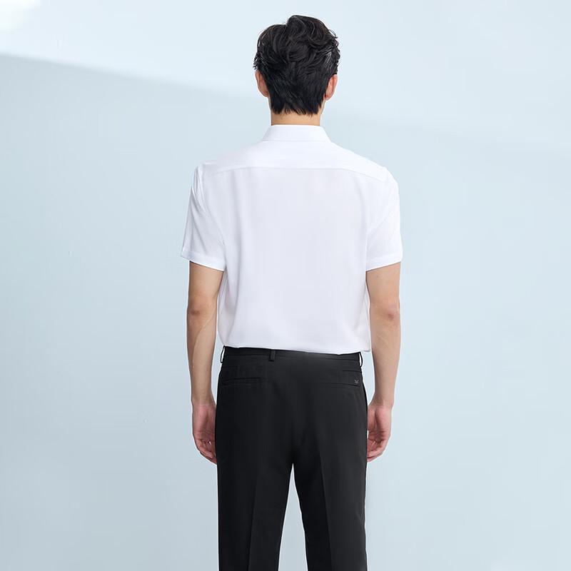 HLA Men's Short-Sleeve Lapel Solid Shirt