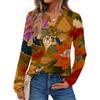 Women's Print Long Sleeve Shirts Elegant Casual Tops Trendy Shirts Tops