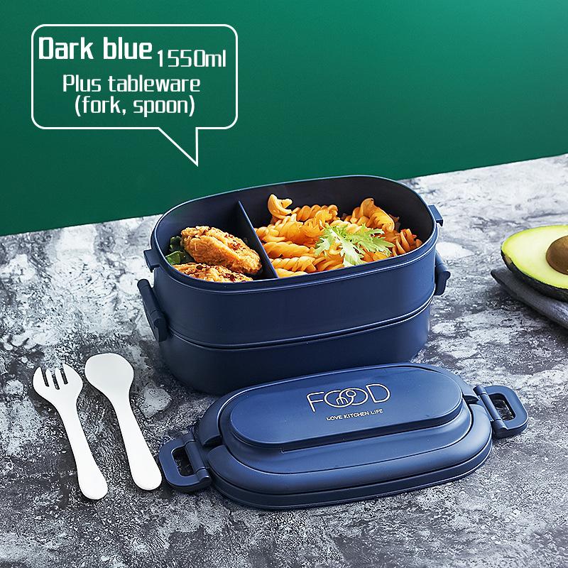 Ланч-бокс для микроволновой печи для взрослых контейнер для еды для пикника школьный портативный японский бенто ланч-бокс для детей милый кавайный ланч-бокс China синий 1764₽