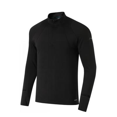 Plain Pullover Logo Long Sleeve T-Shirt Men Tops Black ATLU057-5
