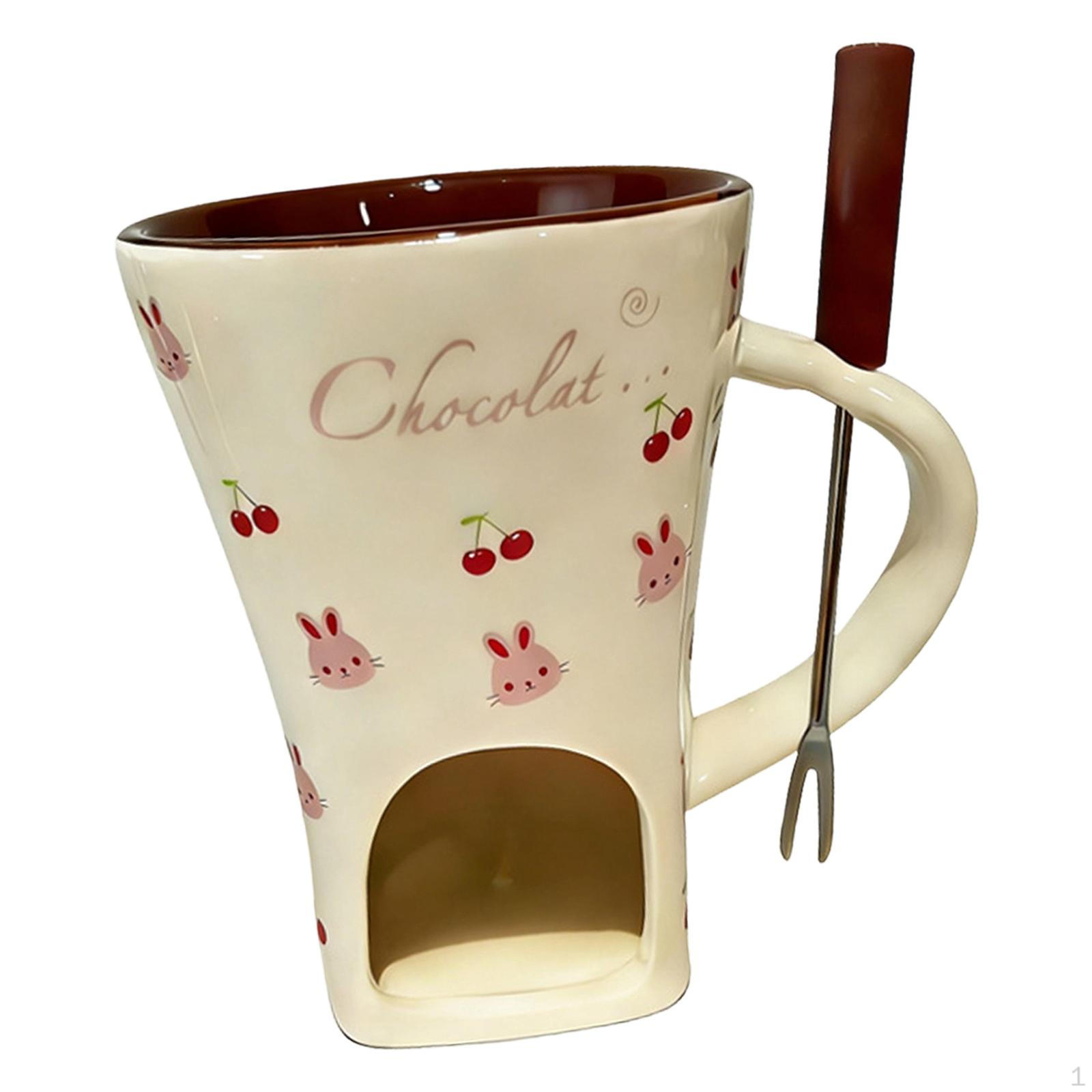 

130ml , Warmer with Fork, Ideal for Weddings, Cooking, Melting Chocolate, Desserts, Romantic белый