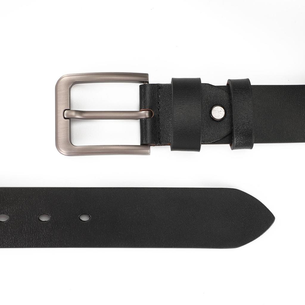 Men's Vintage Cowhide Decorative Business Belt - Versatile and Stylish for Fashionable Denim Pants