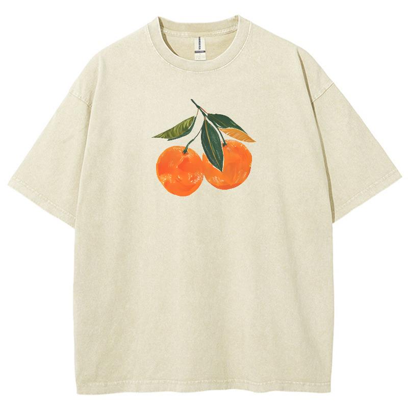 Minimalist Cartoon Pants Print Women Washed T-Shirt Cotton Crew Neck Short Sleeve Casual Fashion Design Summer