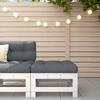 Vidaxl Garden Footstool With Cushion, White, Solid Pine Wood