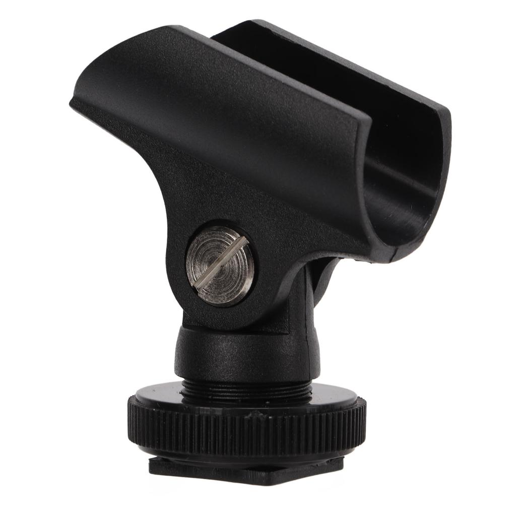 1.95cm Microphone Clip Holder Plastic Mic Clip Stand with Hot Shoe and 1 4 Inch Screw Hole for DSLR Camera