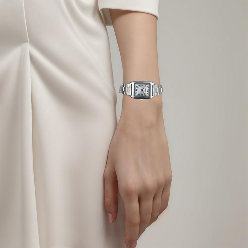 CASIO Vintage series simple three-pin design casual business Roman numeral scale Quartz Steel Strap women's watch silver dial LTP-V007D-7BUVDF