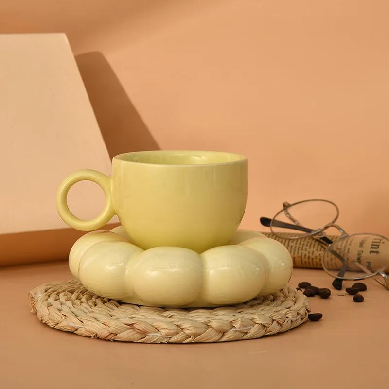 Creative Thickened Clouds Ceramic Coffee Cup Saucer Art Exquisite Mug Couple Teacup Gift Table Top Display Mug Home Decoration