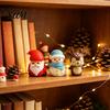 Miniature Christmas Character Sets Vinyl Figurines, Cute Santa Claus Snowman Reindeer Mini Statue, Durable Small Figurines Holiday Desktop Cake Topper