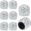8Pcs Bling Valve Stem Caps AB Crystal Diamond Tire Air Cap for Car, Universal Rhinestone Tire Air Valves Covers for Cars SUVs Trucks Motorcycles