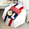 1PC Olympique Football Crest Printed Umbrella Folding umbrella, automatic umbrella 8-Frame for Travel, camping Fan gifts Christmas Gifts