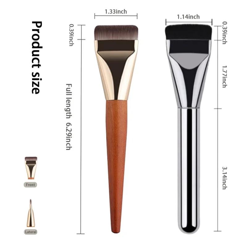 2pcs Ultra Thin Foundation Brush Flat Foundation Brushes Lightweight Thin Face Contour Brush for Liquid Makeup Blending Brushes