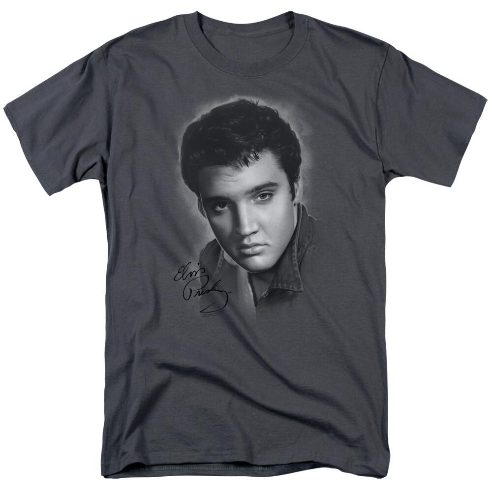 

Elvis Presley Grey Portrait T Shirt Mens Licensed The King Tee Charcoal XXXL