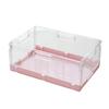 Storage Basket with Cover Easy Assembly Foldable Design Stackable Toy Storage Box Visible Drawer Organizer