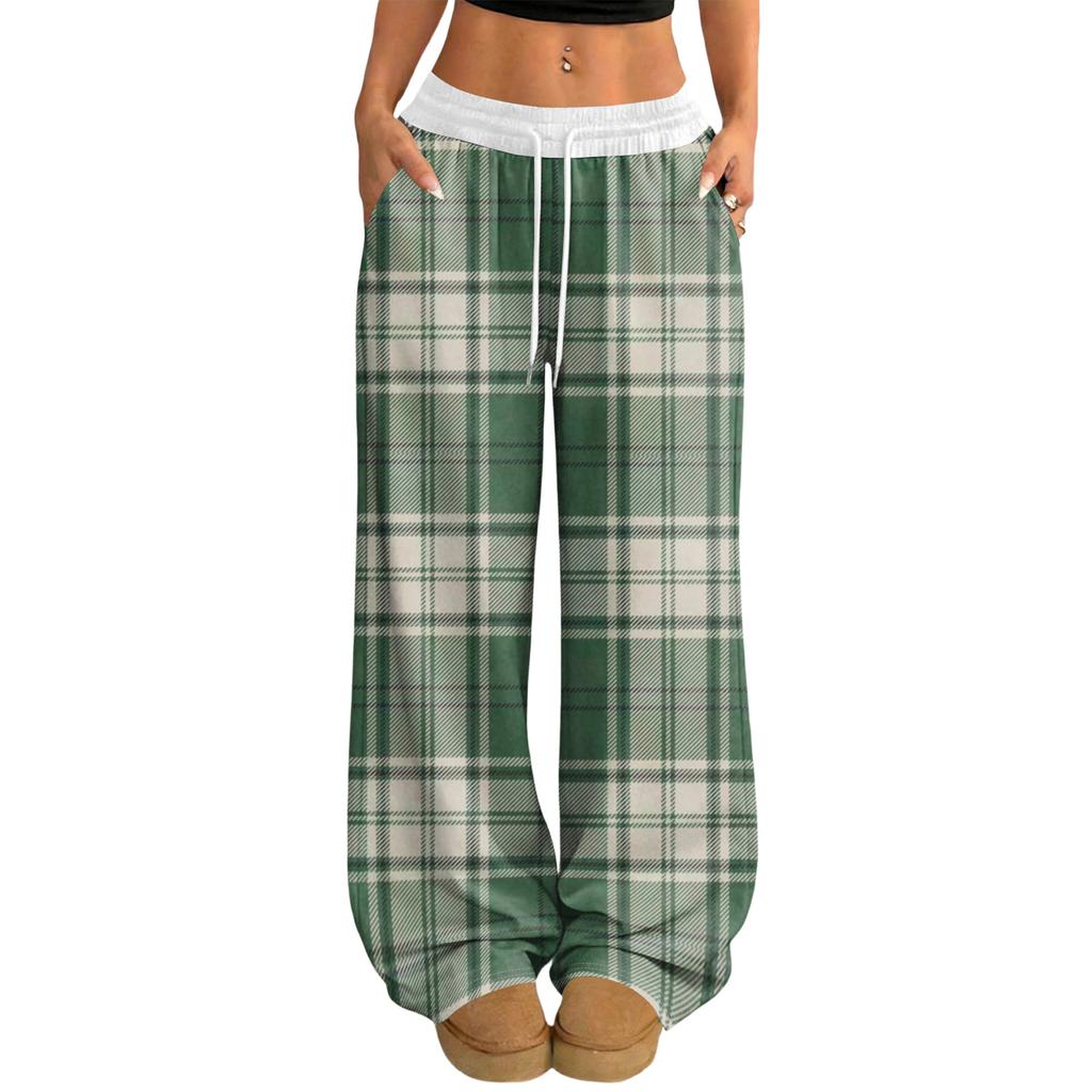 Damskie Codzienne i Modne Elastyczne Spodnie z Szerokimi Nogawkami