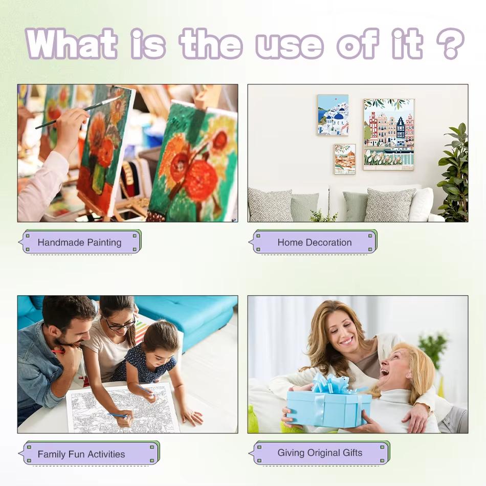 Foto Individuelles Malen nach Zahlen Bild Zeichnung Leinwand Digitale Malereien nach Nummer Personalisierte Dekorationsmalerei Sets