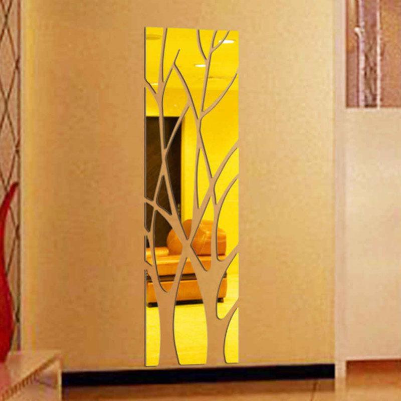 3D Acryl Baumast Spiegel Wandaufkleber für Wohnzimmer, Restaurant und Veranda Dekoration