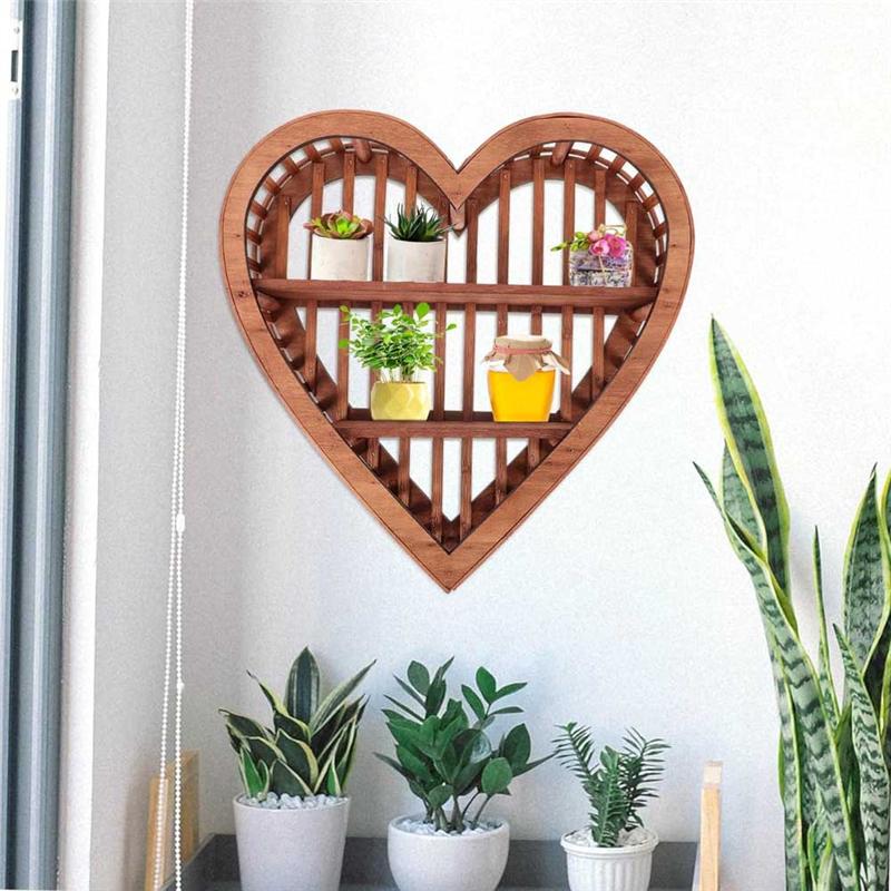 M-Modern-Home Decor Display Shelf Wall Mounted Heart Shelf Wall Shelf Display Shelves Heart Shaped Shelf