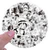 10/30/50/120pcs ONE PIECE Cartoon Stickers Luffy Zoro Graffiti Decals DIY Skateboard Journal Notebook Black White Anime Sticker