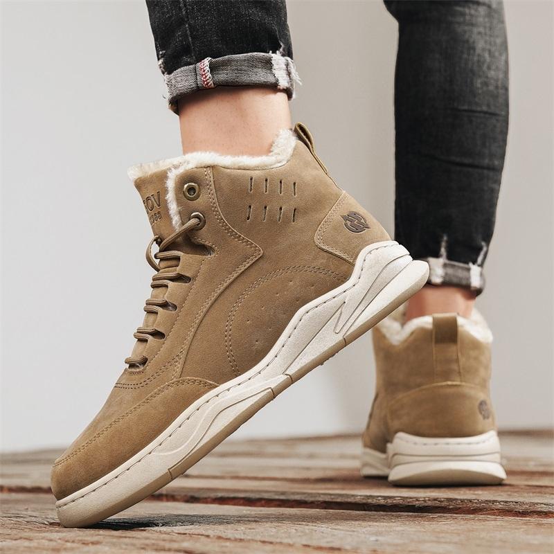 Vintersnøstøvler for menn Holder varmen Bomullssko Utendørs tursko Plysj Varm Høy ankelstøvler Joggesko