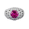 Xiancan Jewelry 2024: S925 Silver Ring with High Carbon Diamond and Pink Sapphire - European & American Light Luxury Style