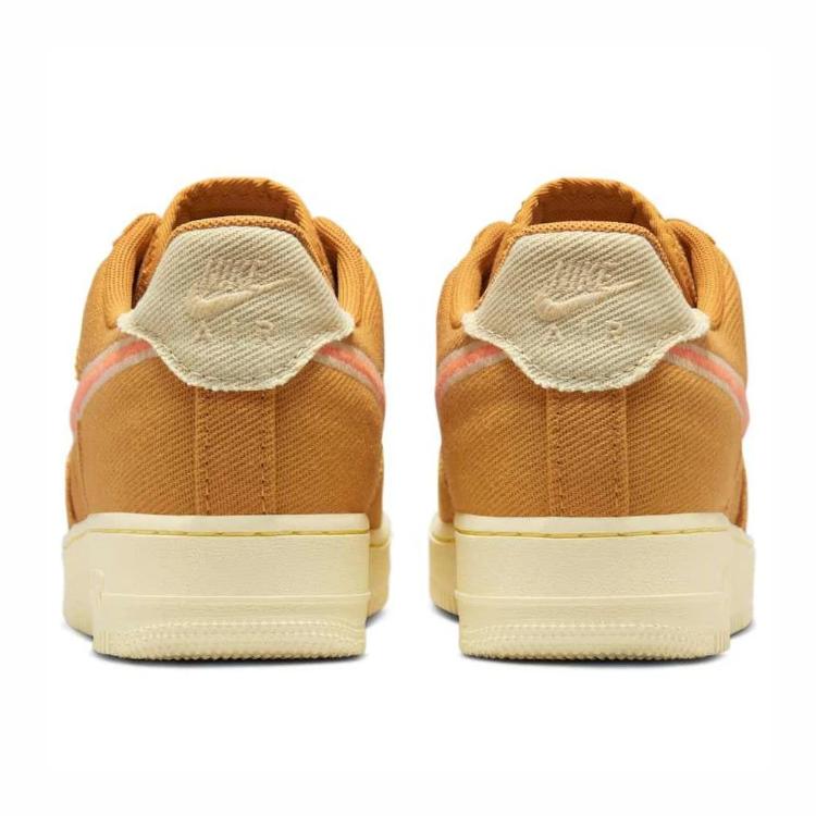 Nike Air Force 1 Slip Resistant Abrasion Resistant Low Top Skateboard Shoes Unisex Orange HV1204-700