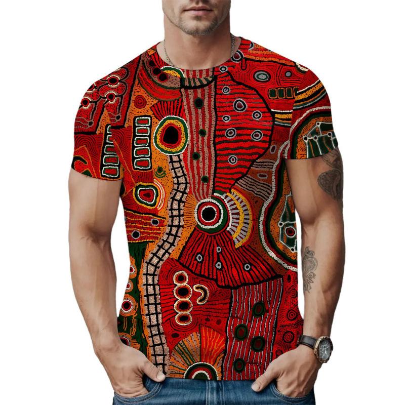 3D Digital Printing T-Shirt Teen Men's Short Sleeve Top Versatile Breathable
