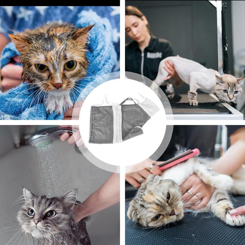 Cats Shower Net Bag Breathable Anti Scratch Cat Bathing Bag Loose And Removable Pet Grooming Bath Bag For Bathing Daily Clean