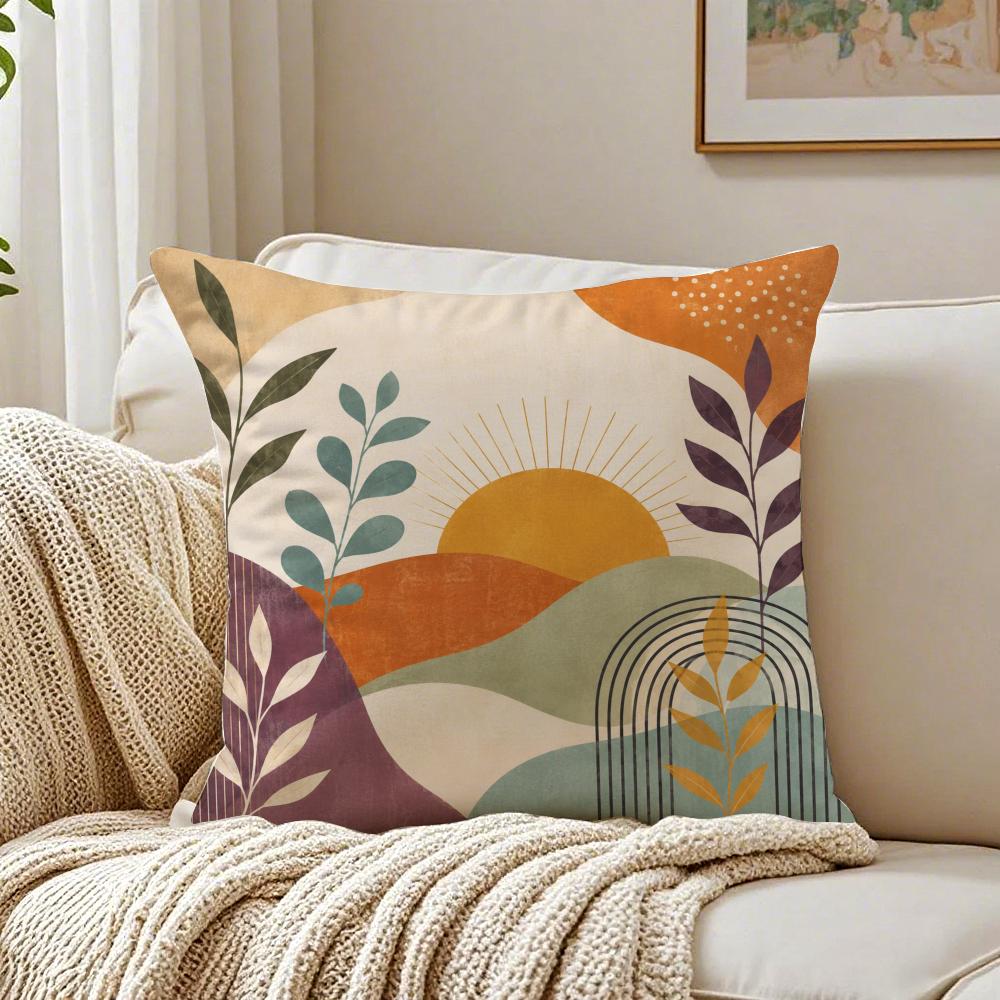 Colorful Boho Painting Art Pillow Case Organic Short Plush Cushion Covers Breathable Washable WrinkleResistant